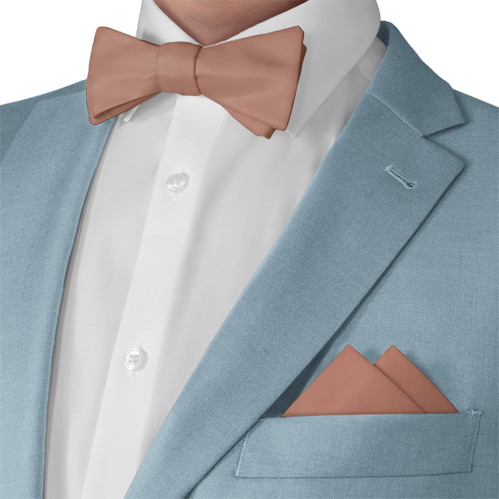 Azazie Bronzer Pocket Square - Matching Bow Tie - Knotty Tie Co.