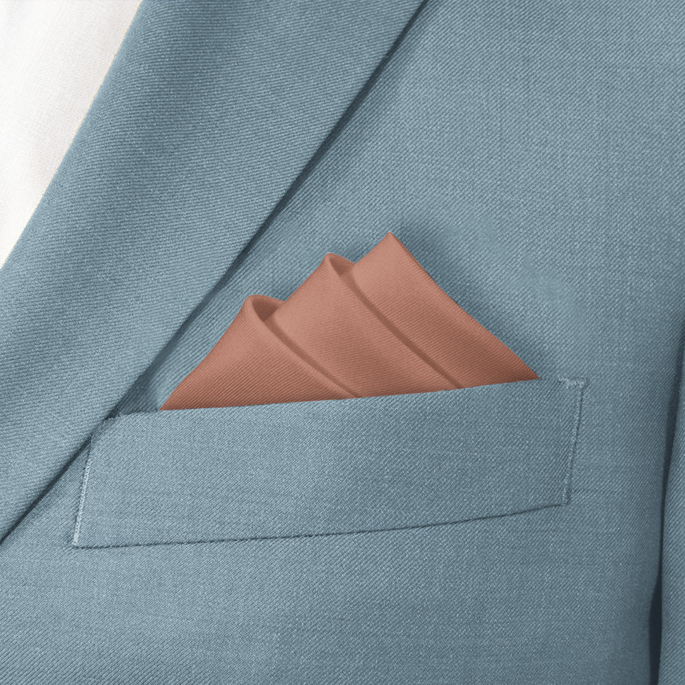 Azazie Bronzer Pocket Square - Stairs Fold - Knotty Tie Co.