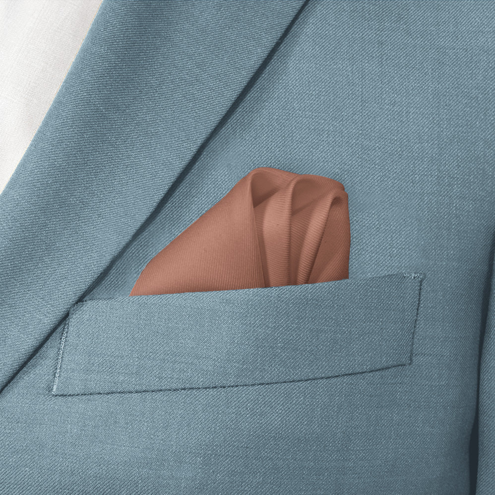 Azazie Bronzer Pocket Square - Wave Fold - Knotty Tie Co.