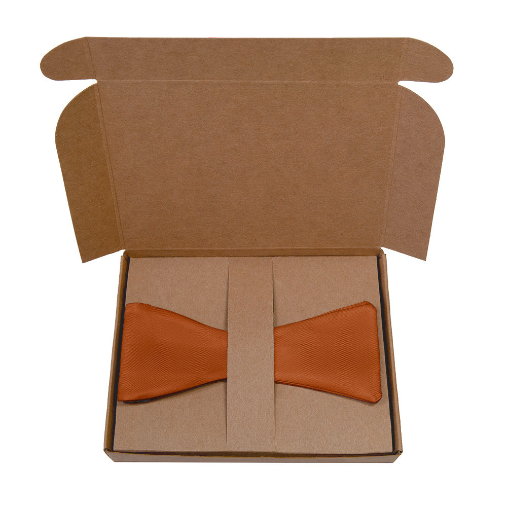 Azazie Burnt Orange Bow Tie - Kraft Gift Box Packaging - Knotty Tie Co.