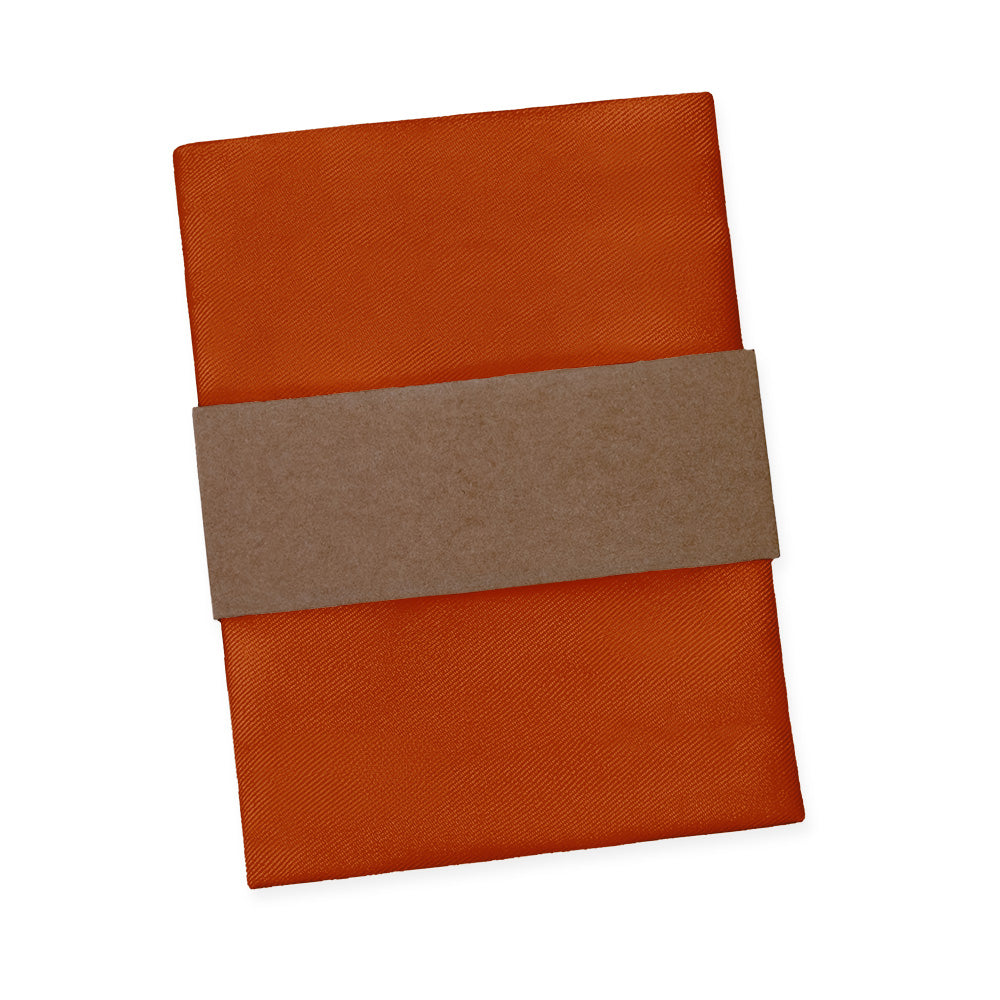 Azazie Burnt Orange Pocket Square - Packaging - Knotty Tie Co.