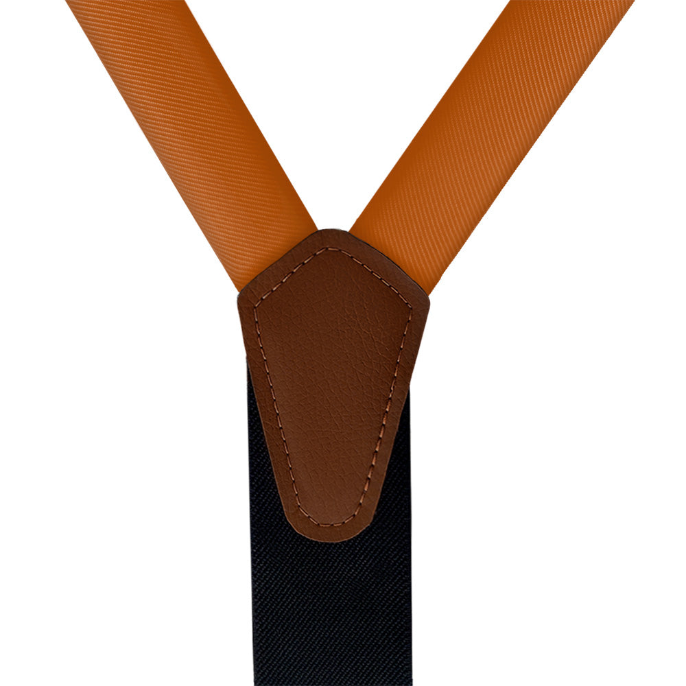 Azazie Burnt Orange Suspenders - Vegan Leather Y-Back - Knotty Tie Co.