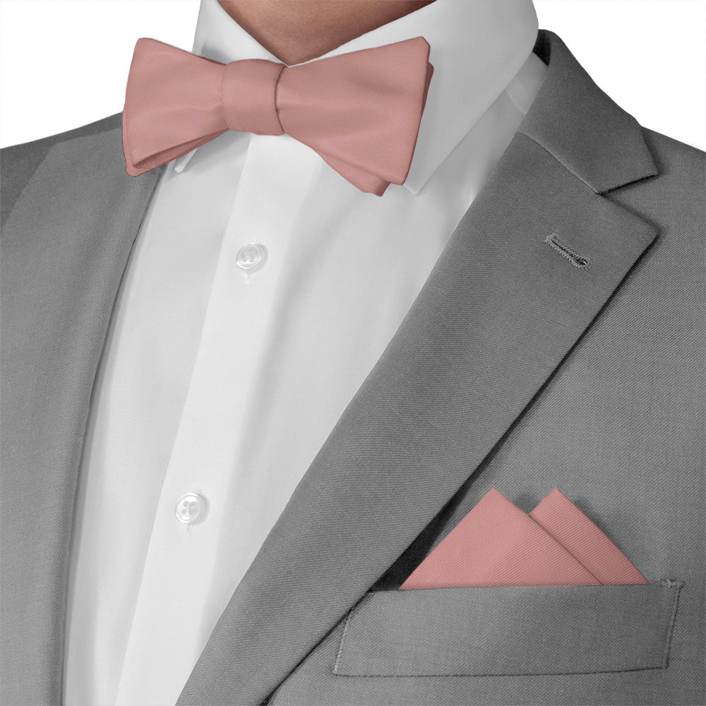 Azazie Champagne Rose Pocket Square - Matching Bow Tie - Knotty Tie Co.
