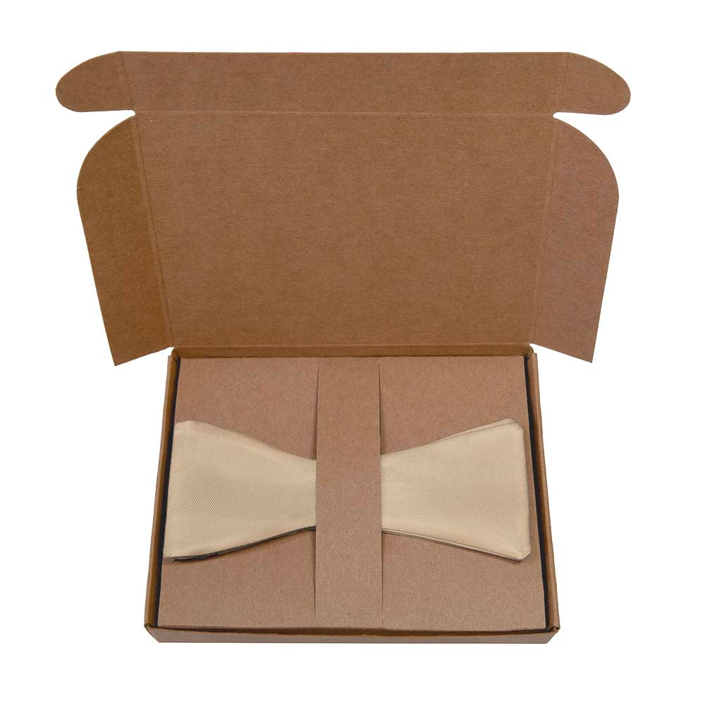 Azazie Champagne Bow Tie- Kraft Gift Box Packaging - Knotty Tie Co.