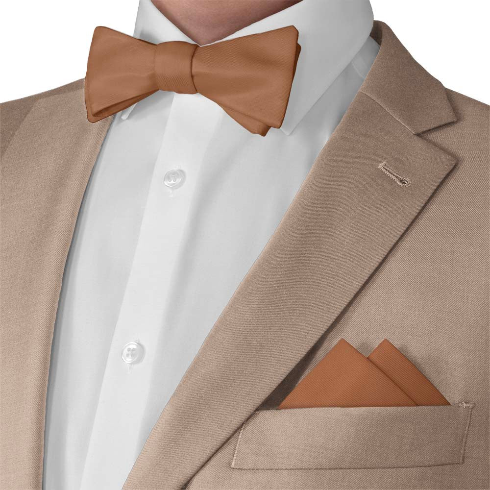 Azazie Cinnamon Pocket Square - Matching Bow Tie - Knotty Tie Co.