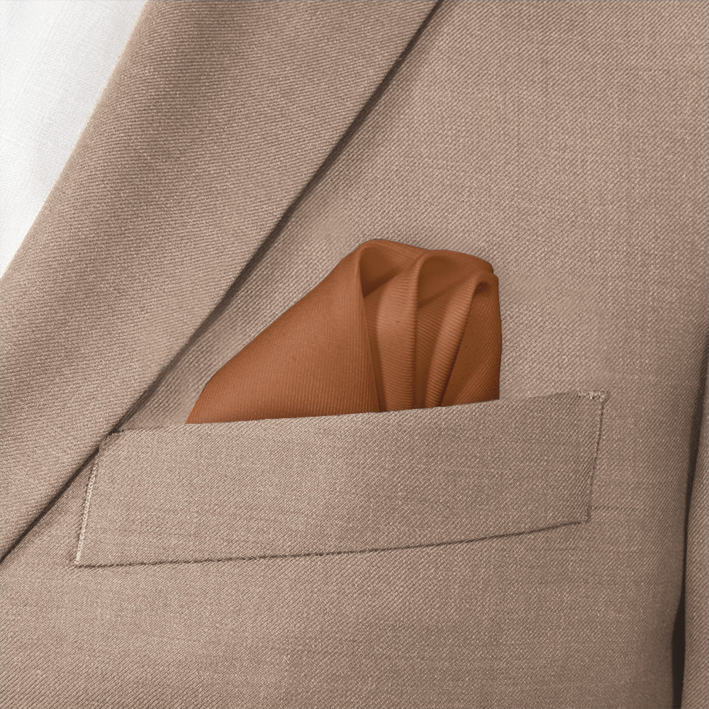 Azazie Cinnamon Pocket Square - Wave Fold - Knotty Tie Co.