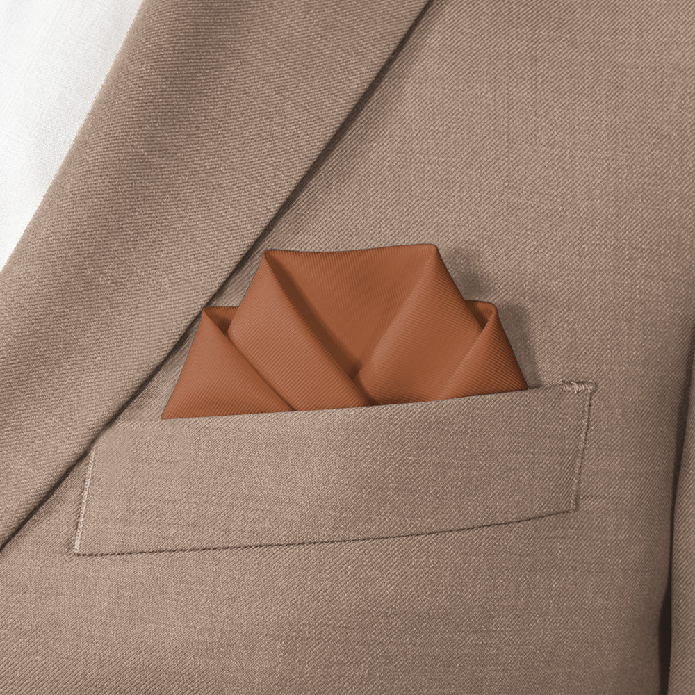 Azazie Cinnamon Pocket Square - Scalloped Fold - Knotty Tie Co.