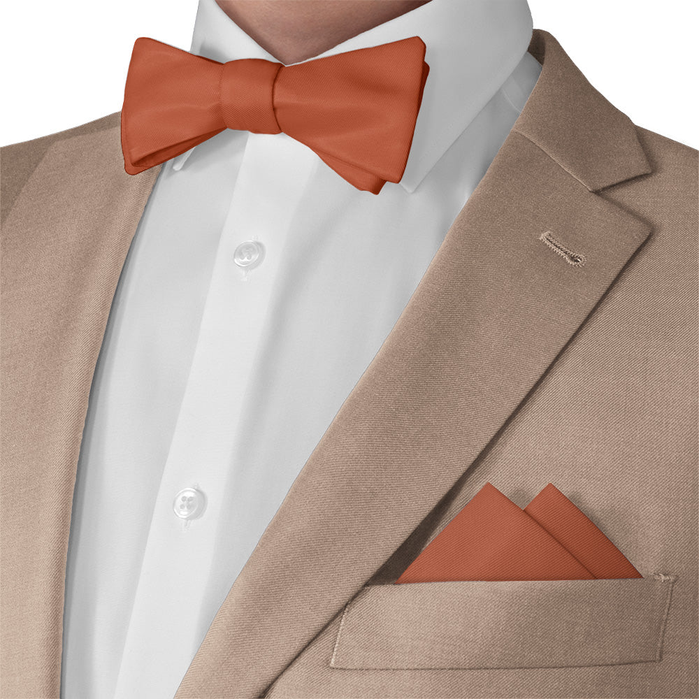 Azazie Clay Pocket Square - Matching Bow Tie - Knotty Tie Co.