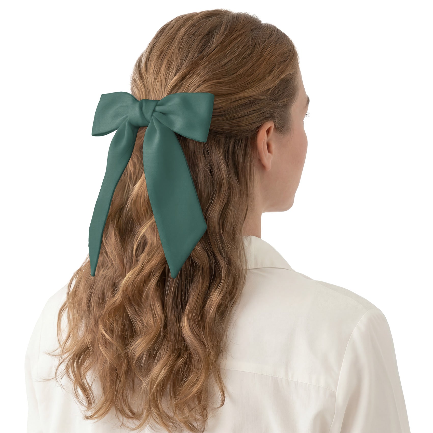 Azazie Dark Green Hair Scarf - Hair Scarf - Knotty Tie Co.