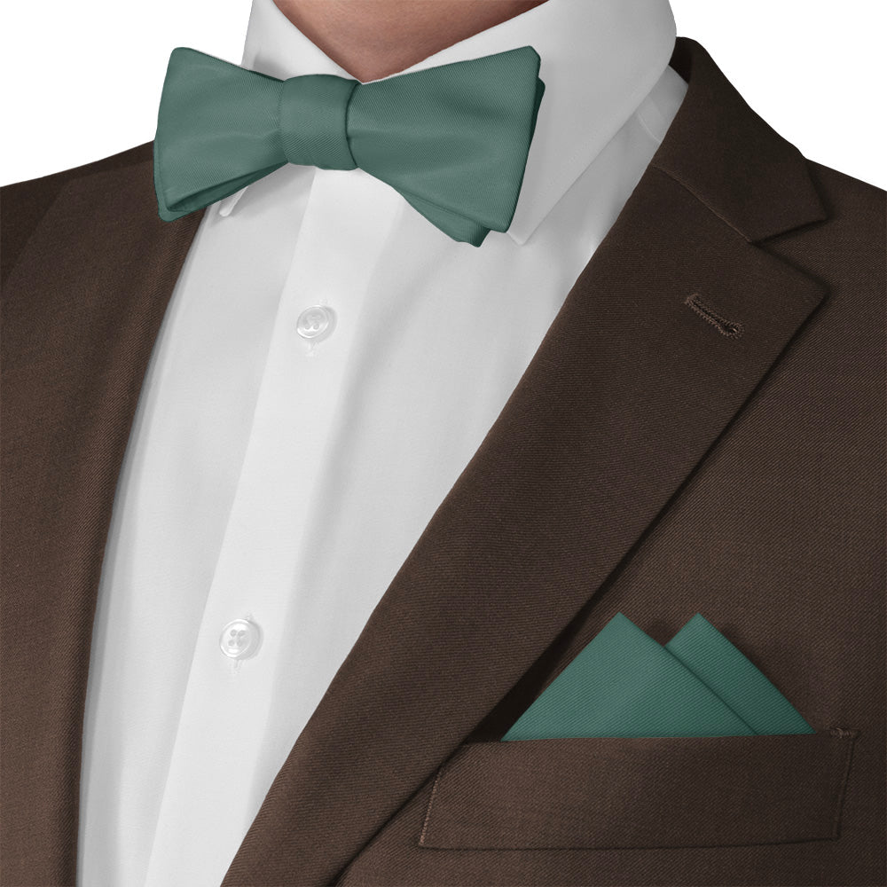 Azazie Dark Green Pocket Square - Matching Bow Tie - Knotty Tie Co.