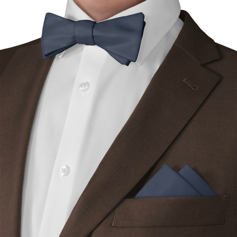 Azazie Dark Navy Pocket Square - Matching Bow Tie - Knotty Tie Co.