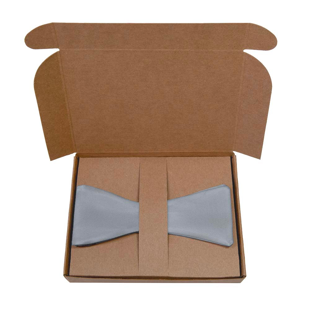 Azazie Dolphin Grey Bow Tie- Kraft Gift Box Packaging - Knotty Tie Co.