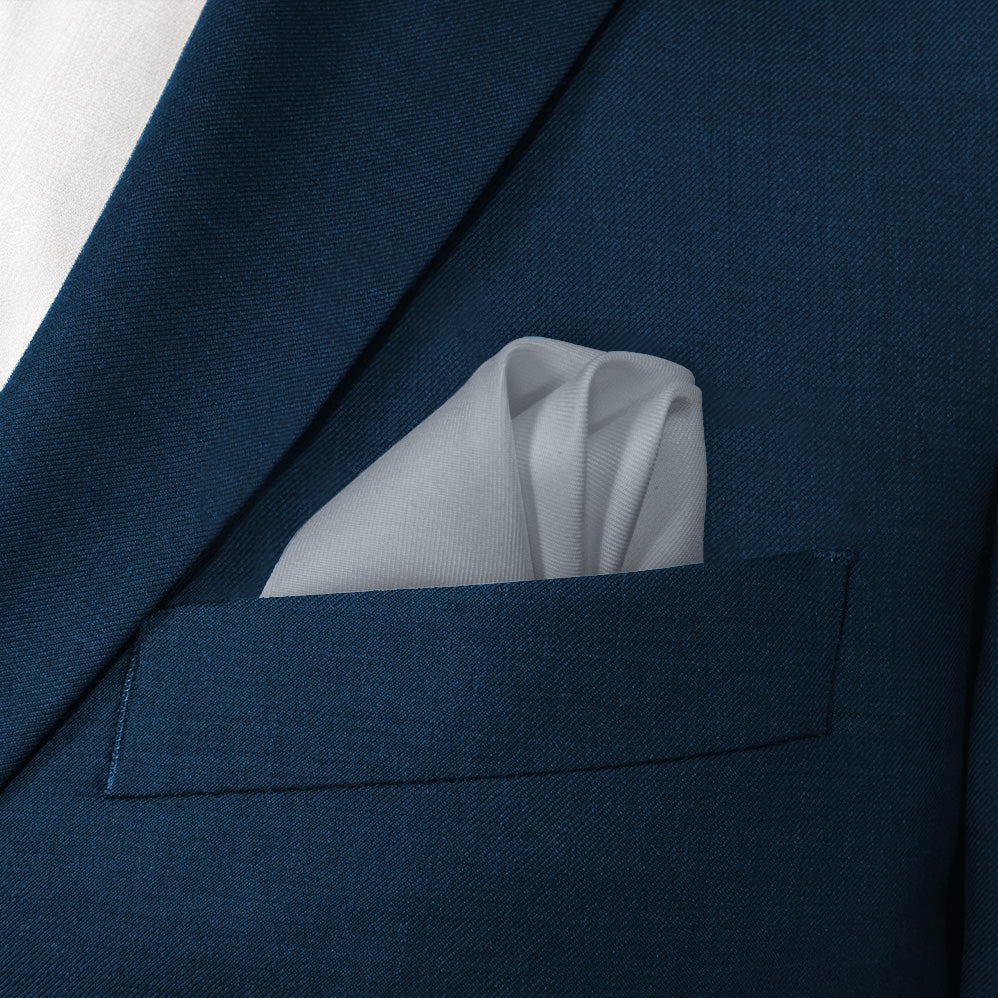 Azazie Dolphin Grey Pocket Square - Wave Fold - Knotty Tie Co.