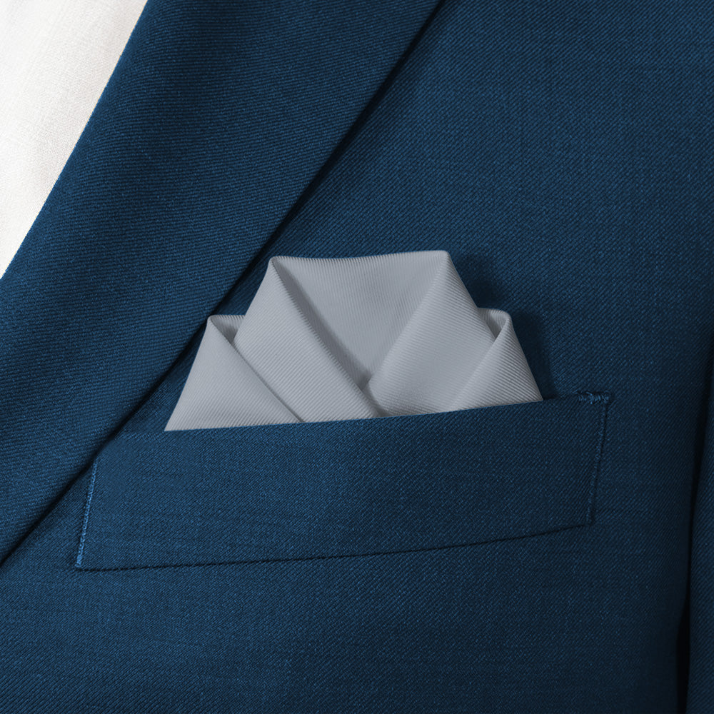 Azazie Dolphin Grey Pocket Square - Scalloped Fold - Knotty Tie Co.