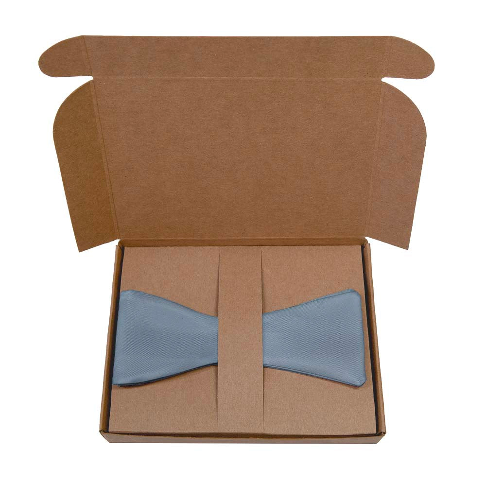 Azazie Dusty Blue Bow Tie- Kraft Gift Box Packaging - Knotty Tie Co.