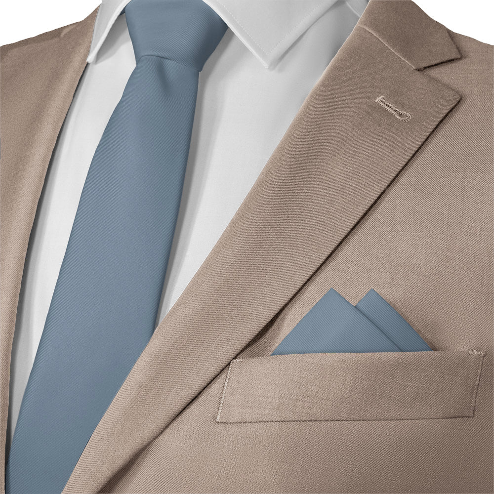 Azazie Dusty Blue Pocket Square - Matching Necktie- Knotty Tie Co.