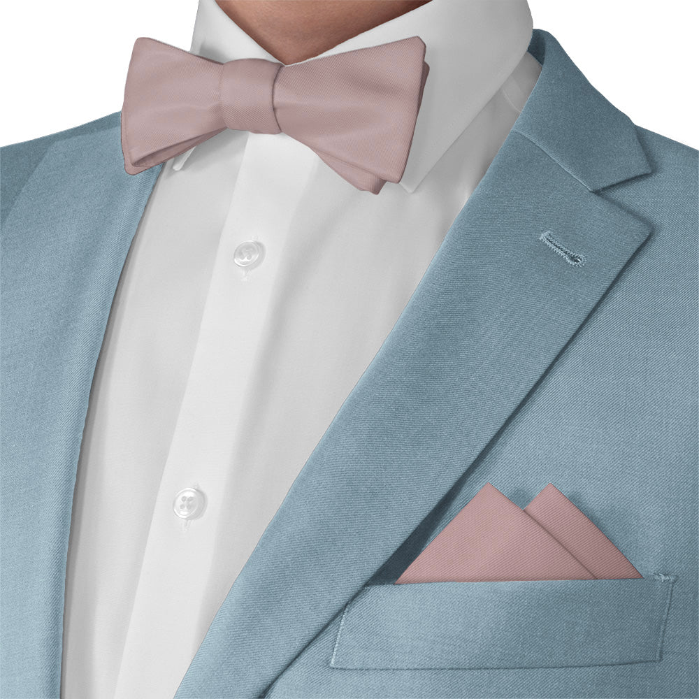 Azazie Dusty Rose Pocket Square - Matching Bow Tie - Knotty Tie Co.