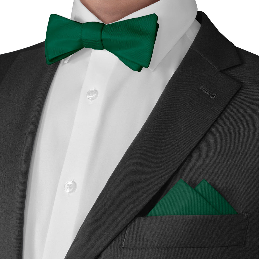 Azazie Emerald Pocket Square - Matching Bow Tie - Knotty Tie Co.