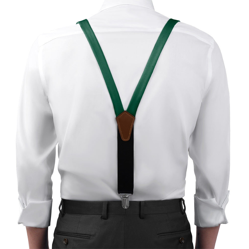Azazie Emerald Suspenders - On Model Front View - Knotty Tie Co.