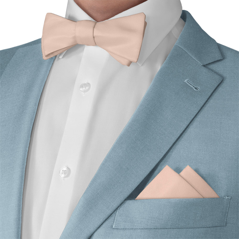 Azazie English Rose Pocket Square - Matching Bow Tie - Knotty Tie Co.