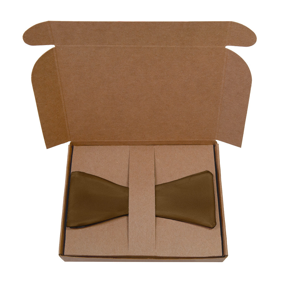Azazie Espresso Bow Tie - Kraft Gift Box Packaging - Knotty Tie Co.