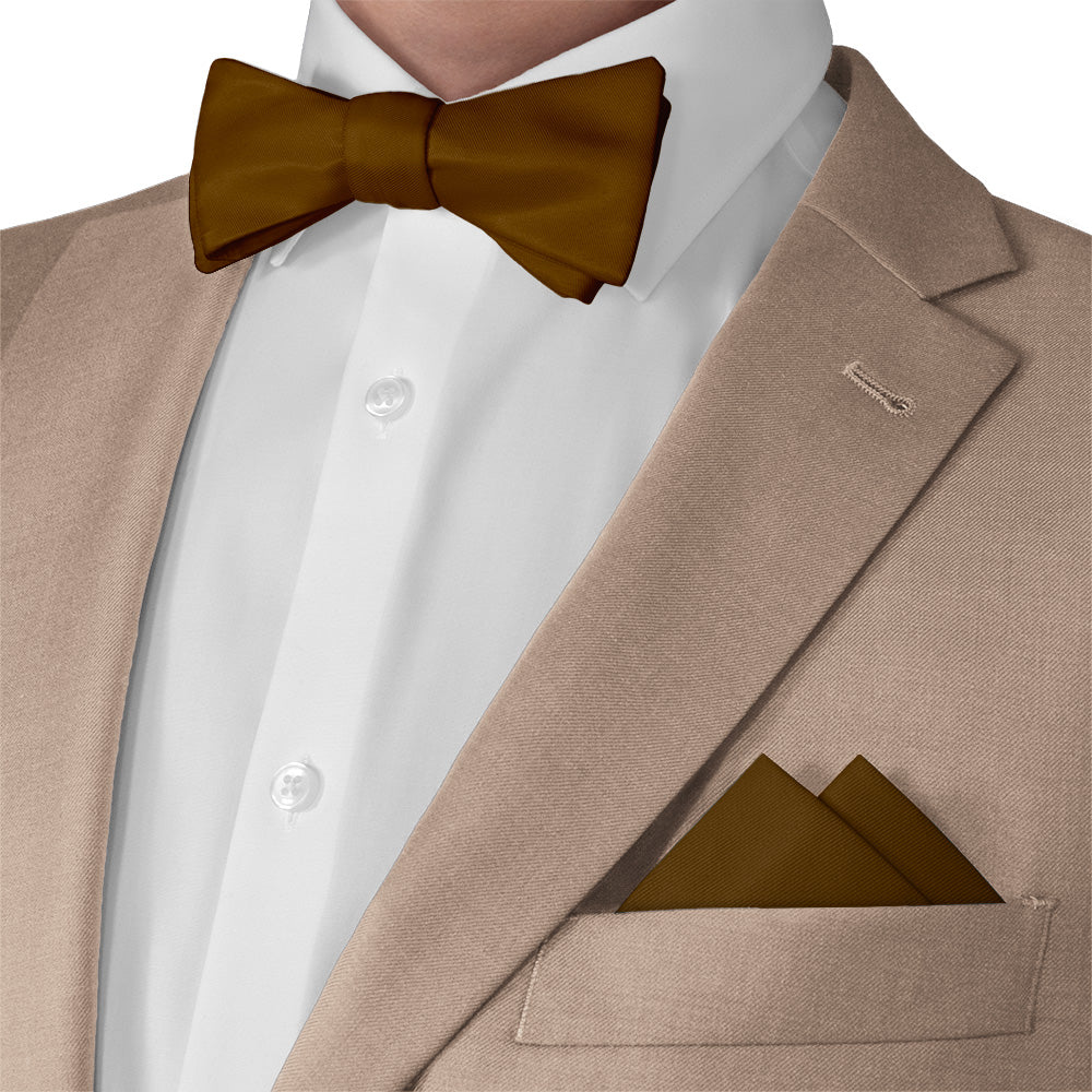 Azazie Espresso Pocket Square - Matching Bow Tie - Knotty Tie Co.