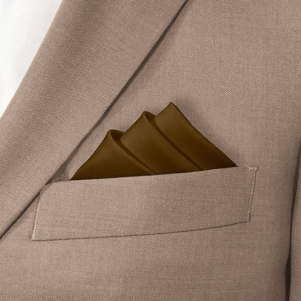 Azazie Espresso Pocket Square - Stairs Fold - Knotty Tie Co.