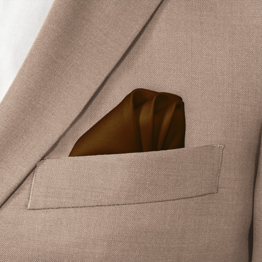 Azazie Espresso Pocket Square - Wave Fold - Knotty Tie Co.