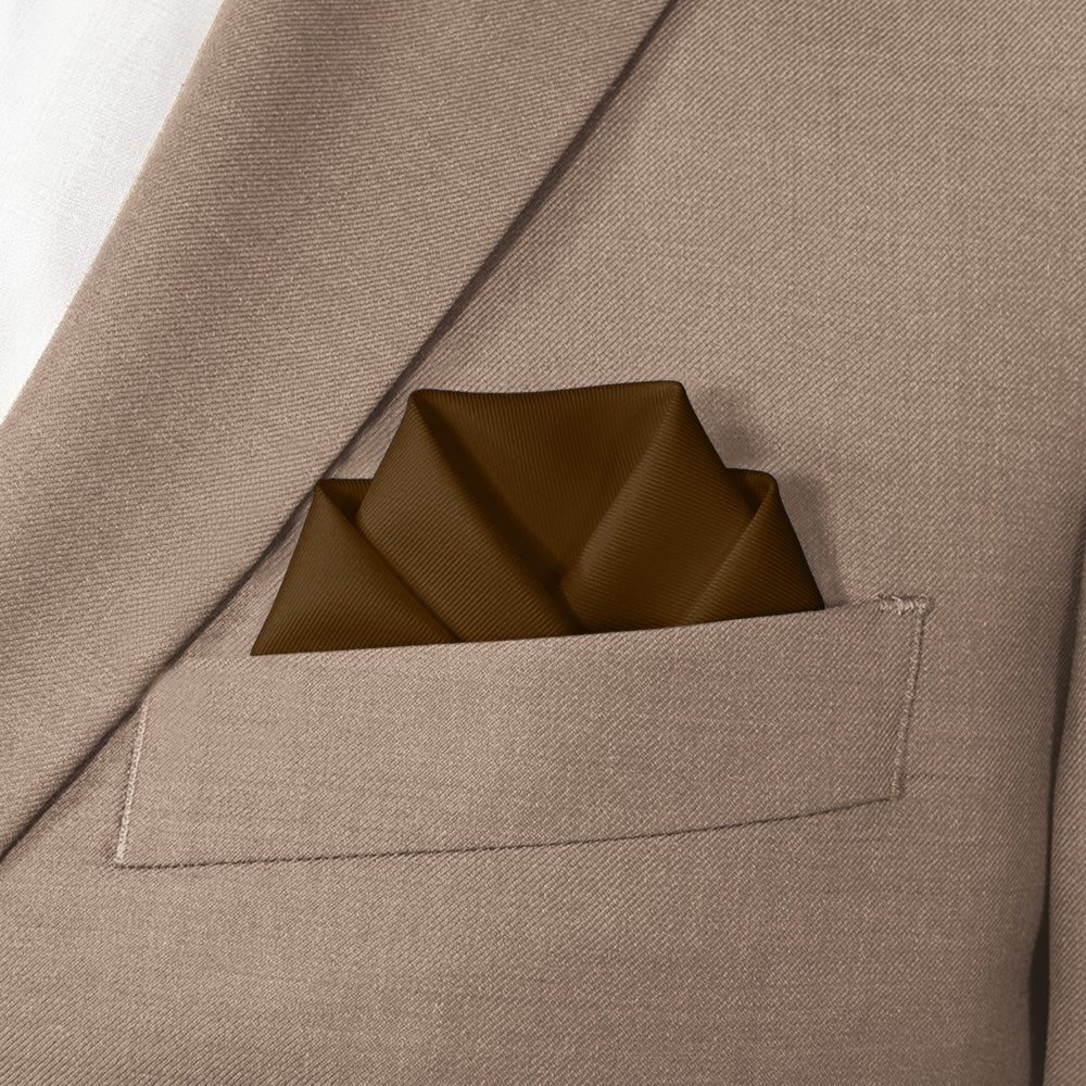 Azazie Espresso Pocket Square - Scalloped Fold - Knotty Tie Co.