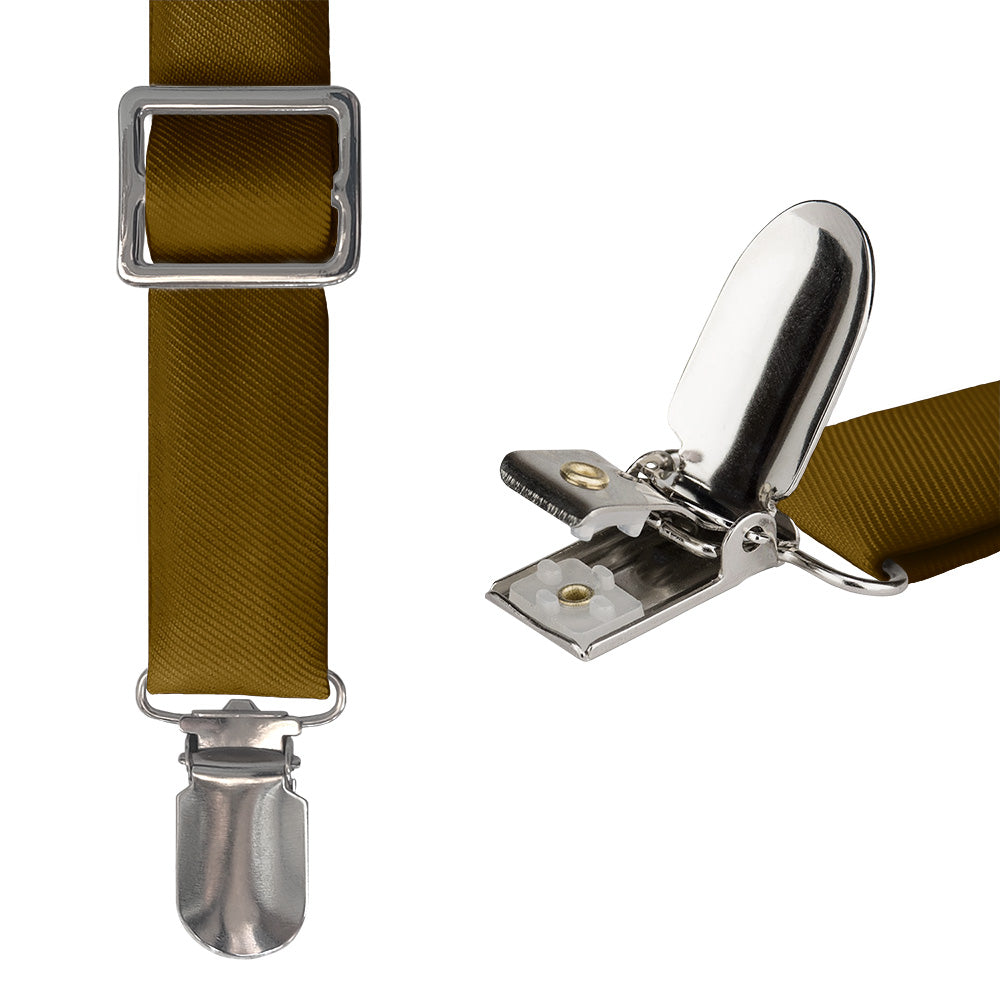 Azazie Espresso Suspenders - Hardware and Strap - Knotty Tie Co.