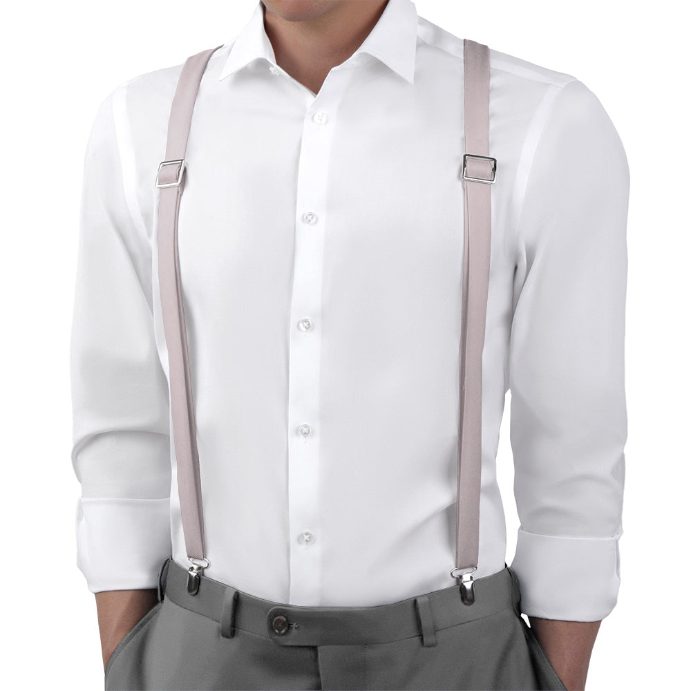 Azazie Frosted Lilac Suspenders - On Model Back View - Knotty Tie Co.