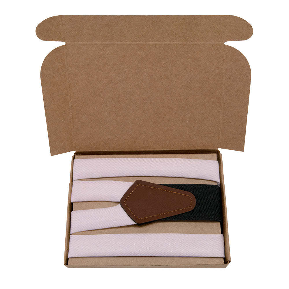 Azazie Frosted Lilac Suspenders - Kraft Gift Box Packaging - Knotty Tie Co.