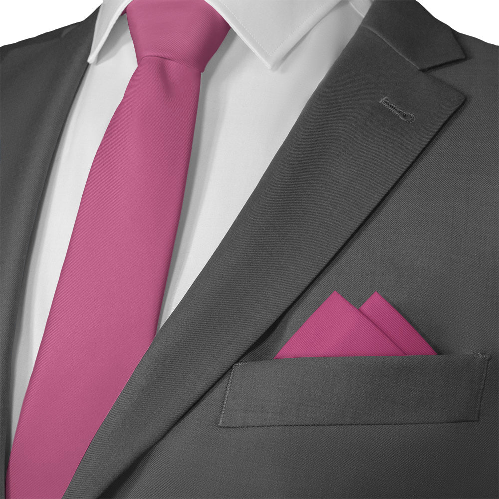 Azazie Fuchsia Pocket Square - Matching Necktie- Knotty Tie Co.