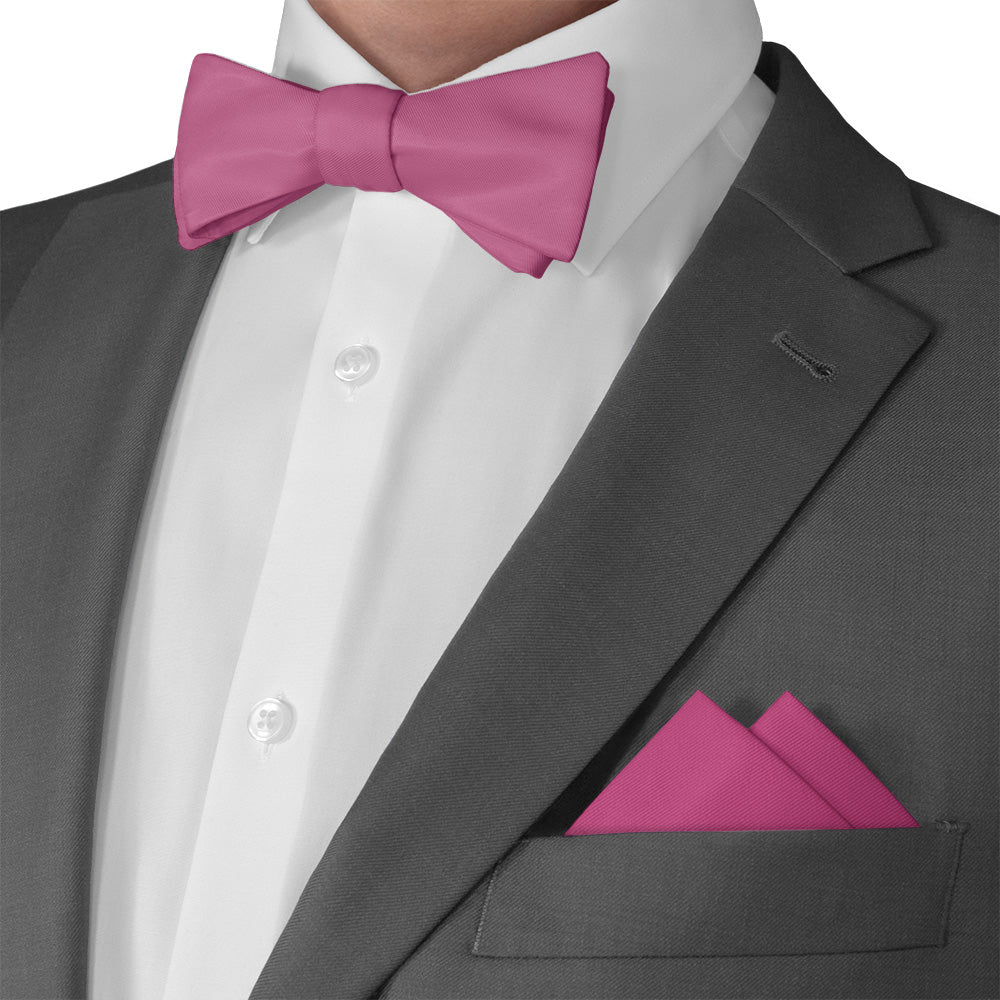 Azazie Fuchsia Pocket Square - Matching Bow Tie - Knotty Tie Co.