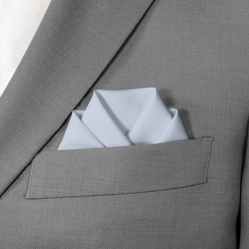 Azazie Ice Pocket Square - Scalloped Fold - Knotty Tie Co.