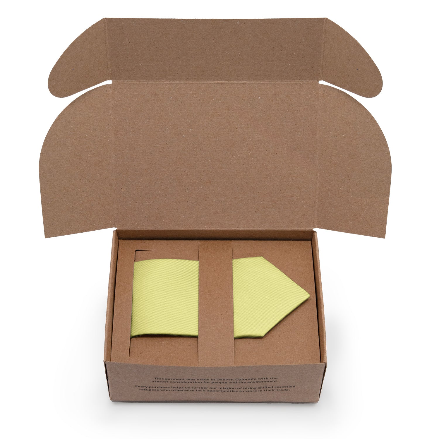 Azazie Lemon Sorbet Necktie - Packaging - Knotty Tie Co.
