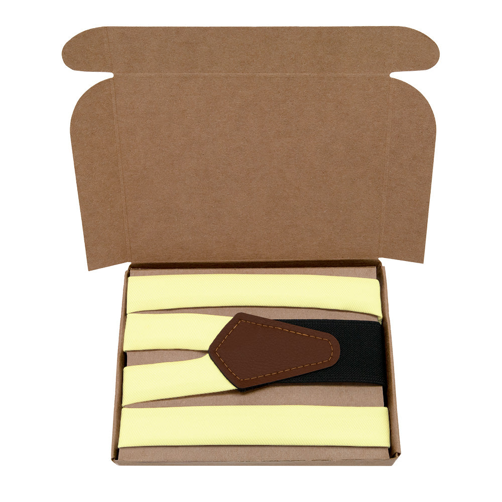 Azazie Lemon Sorbet Suspenders - Kraft Gift Box Packaging - Knotty Tie Co.