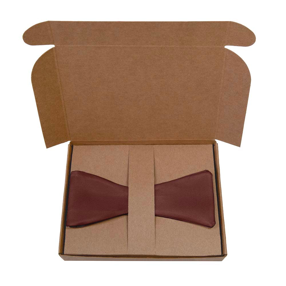 Azazie Merlot Bow Tie- Kraft Gift Box Packaging - Knotty Tie Co.