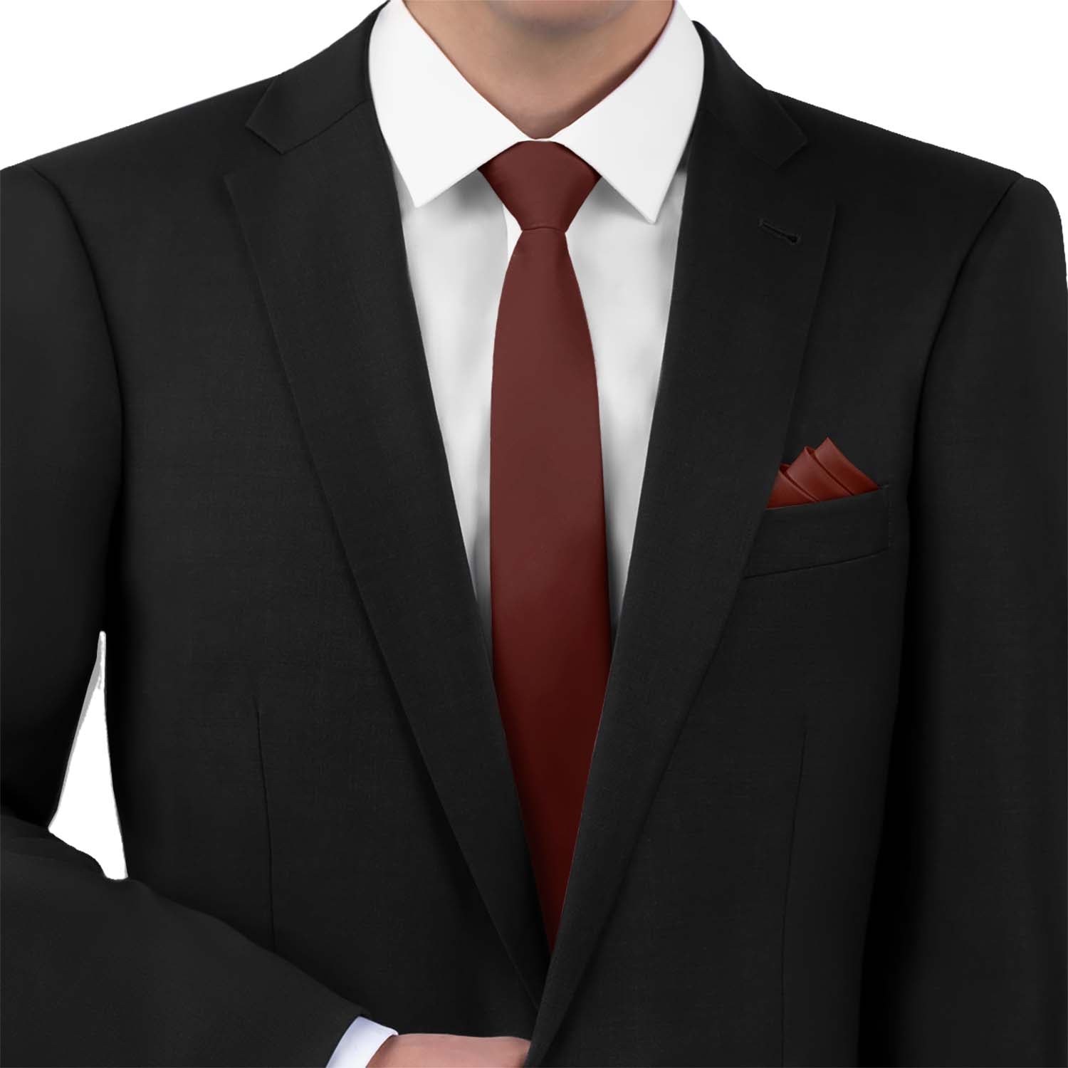 Azazie Merlot Necktie - Matching Pocket Square - Knotty Tie Co.