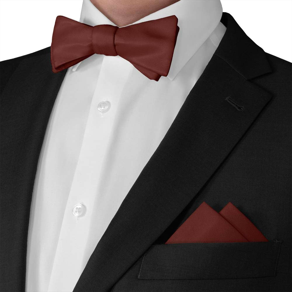 Azazie Merlot Pocket Square - Matching Bow Tie - Knotty Tie Co.