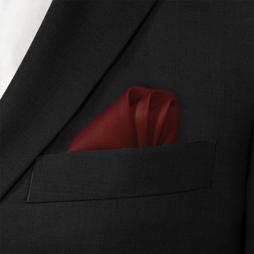 Azazie Merlot Pocket Square - Wave Fold - Knotty Tie Co.