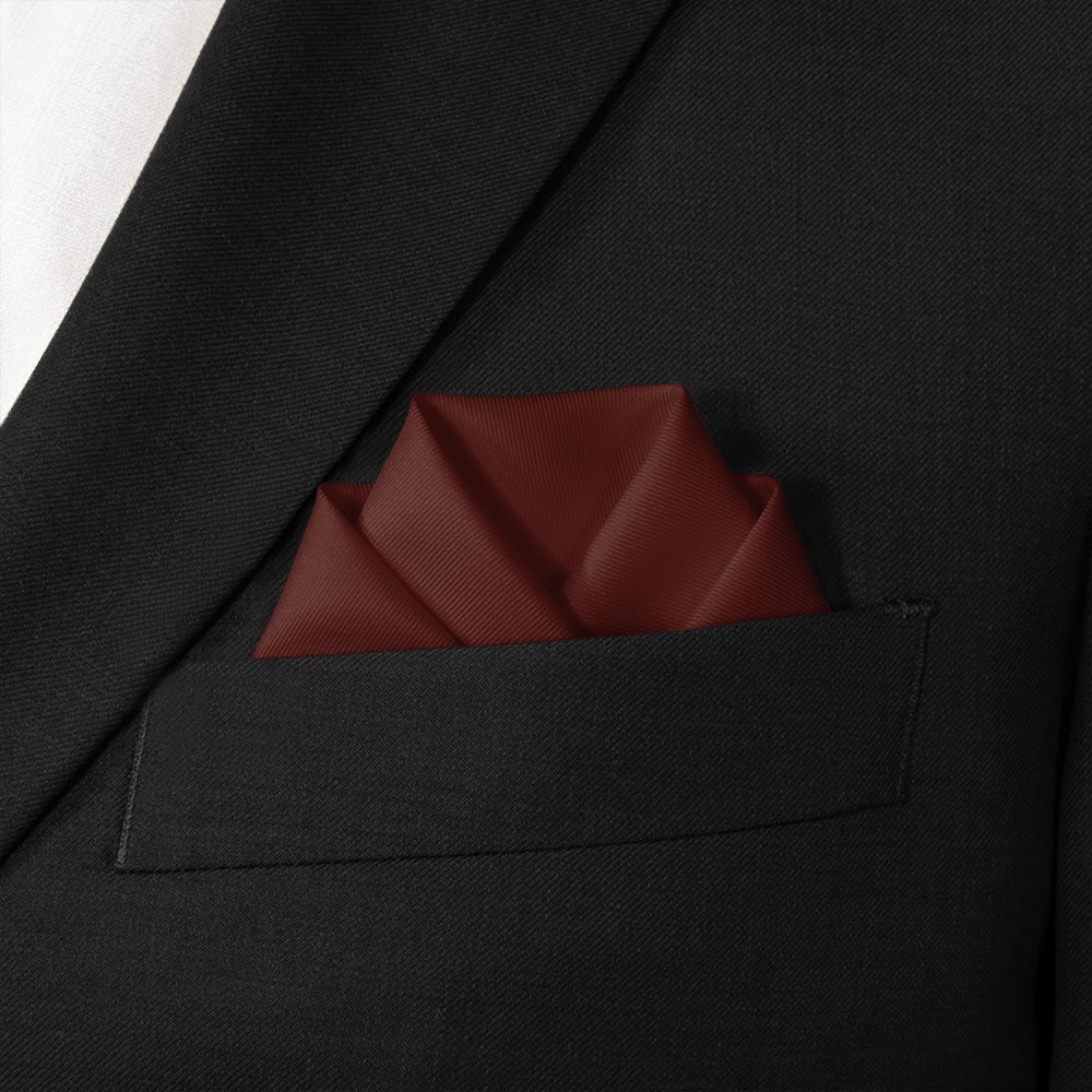 Azazie Merlot Pocket Square - Scalloped Fold - Knotty Tie Co.
