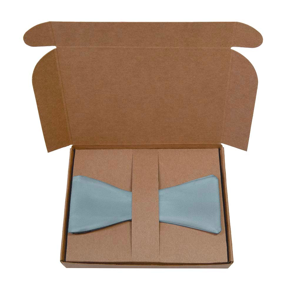 Azazie Moody Blue Bow Tie- Kraft Gift Box Packaging - Knotty Tie Co.
