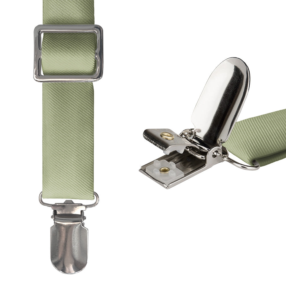 Azazie Moss Green Suspenders - Hardware and Strap - Knotty Tie Co.