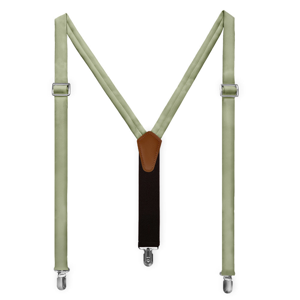 Azazie Moss Green Suspenders - Full Front View - Knotty Tie Co.
