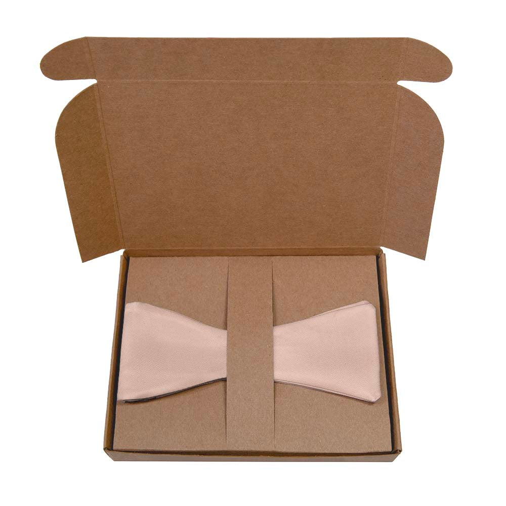 Azazie Pearl Pink Bow Tie- Kraft Gift Box Packaging - Knotty Tie Co.