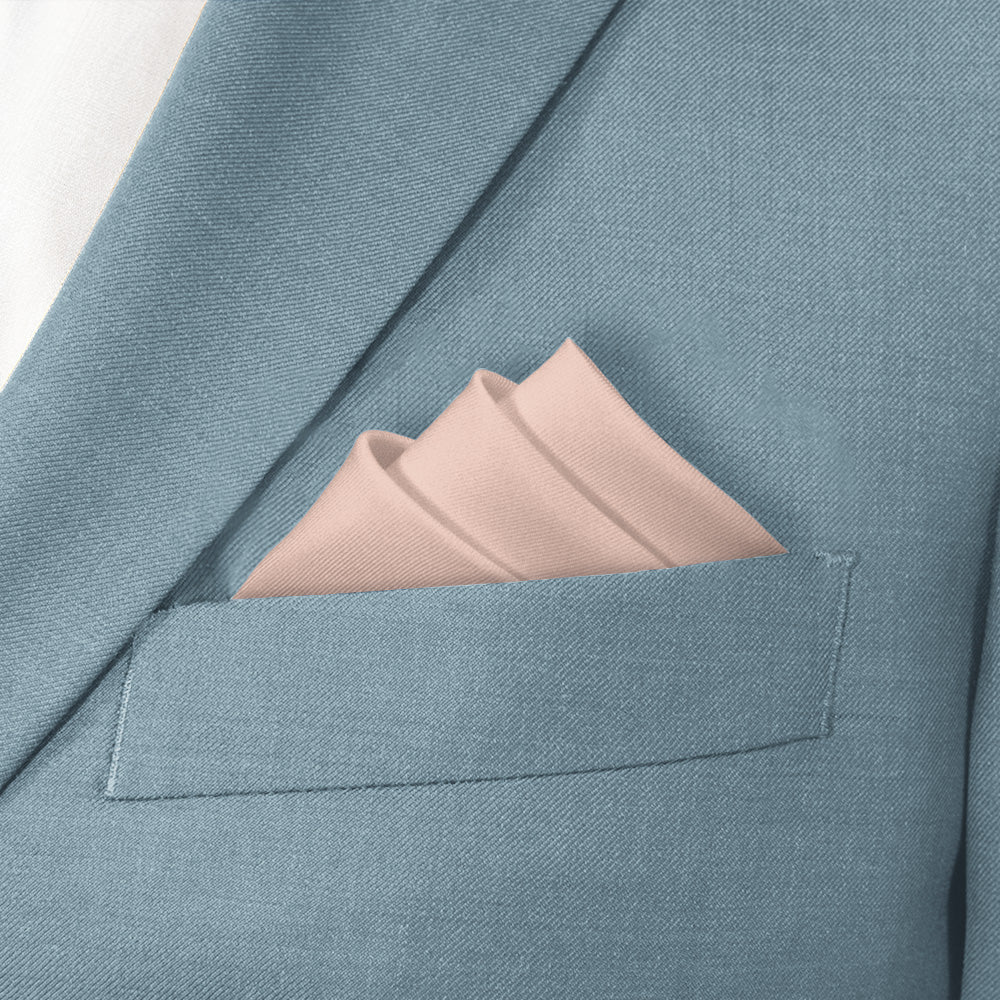 Azazie Pearl Pink Pocket Square - Stairs Fold - Knotty Tie Co.