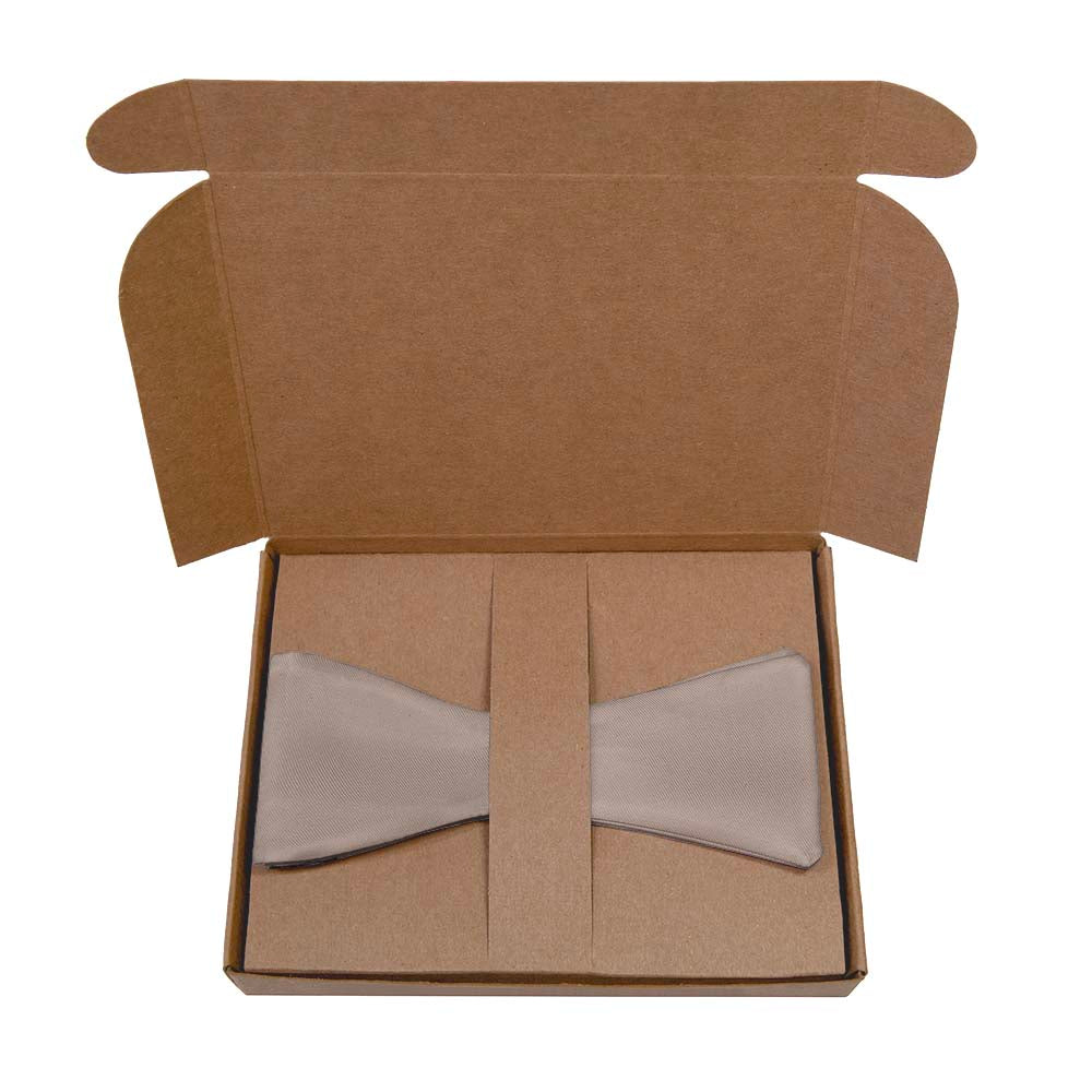 Azazie Taupe Bow Tie- Kraft Gift Box Packaging - Knotty Tie Co.