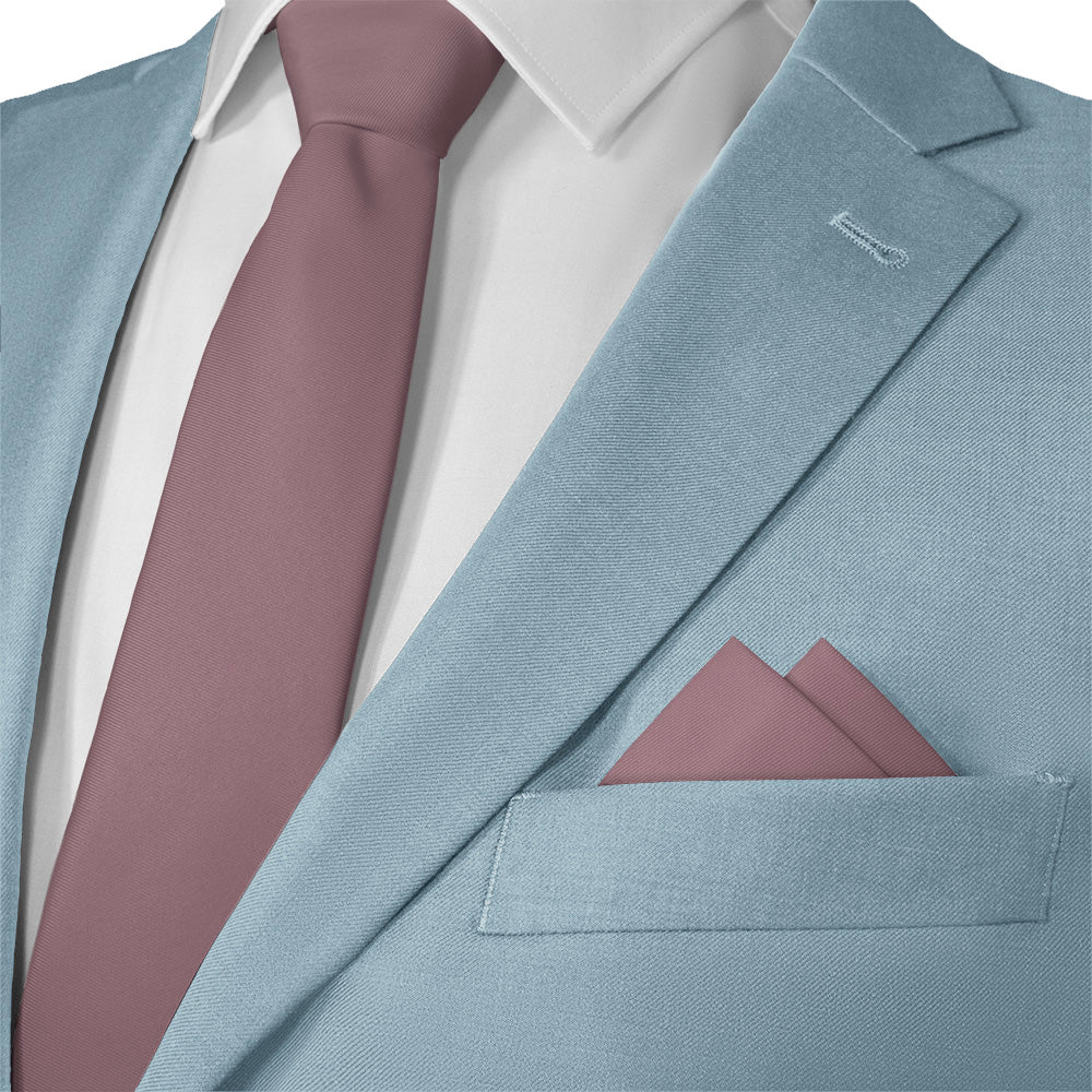 Azazie Vintage Mauve Pocket Square - Matching Necktie- Knotty Tie Co.