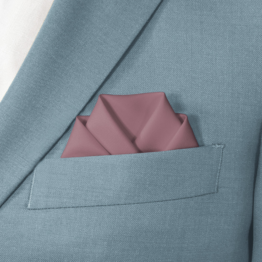Azazie Vintage Mauve Pocket Square - Scalloped Fold - Knotty Tie Co.